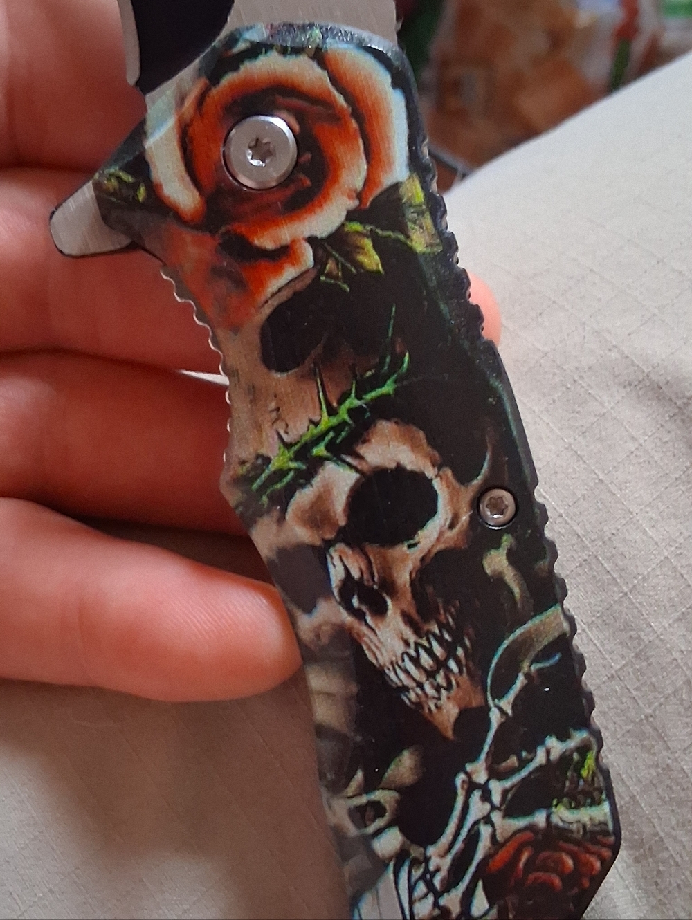 Spring Assisted Knife With Decorative Handle New Nearby Master USA